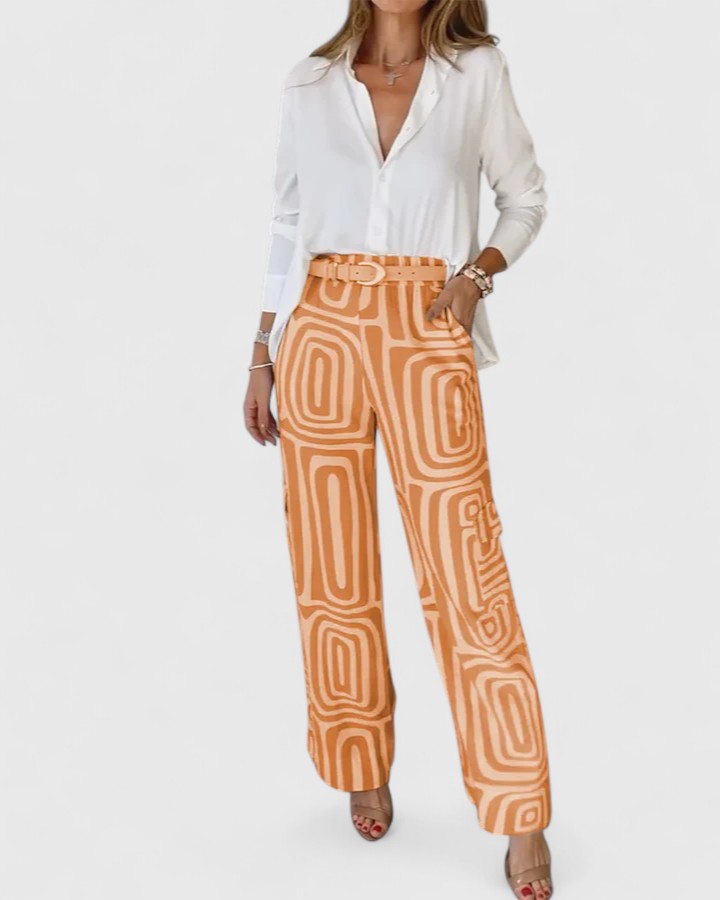 Kira | Chic Two-Piece Ensemble with Belt