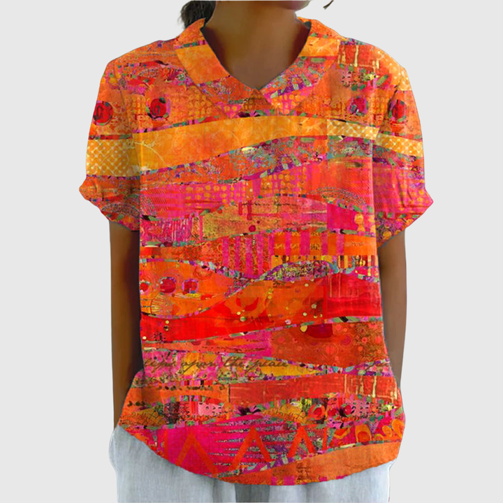 Isla | Artistic Abstract Print Blouse