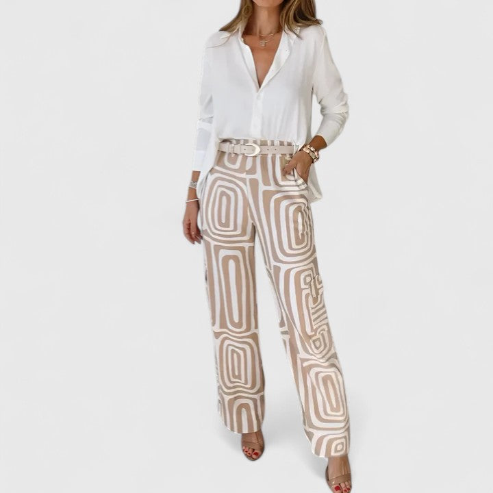 Kira | Chic Two-Piece Ensemble with Belt