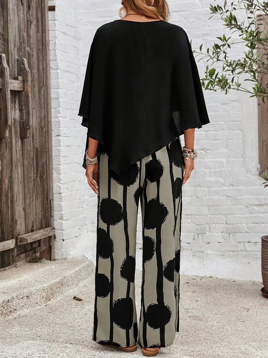 Kalliope - Cozy Elastic Waist Two-Piece Ensemble