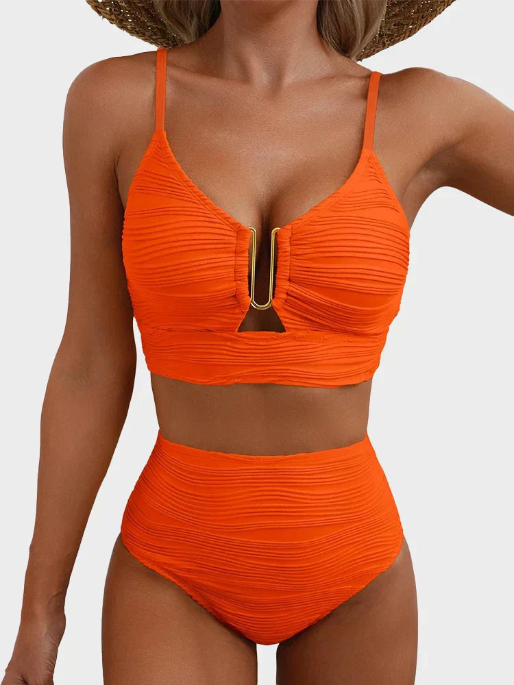 Two-Piece U-Wire Cutout Bikini Set