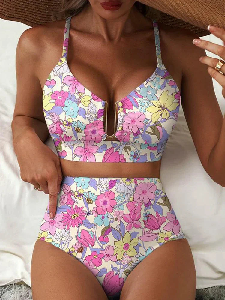 Two-Piece U-Wire Cutout Bikini Set