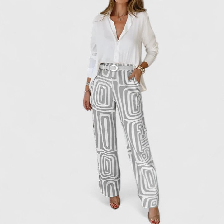 Kira | Chic Two-Piece Ensemble with Belt