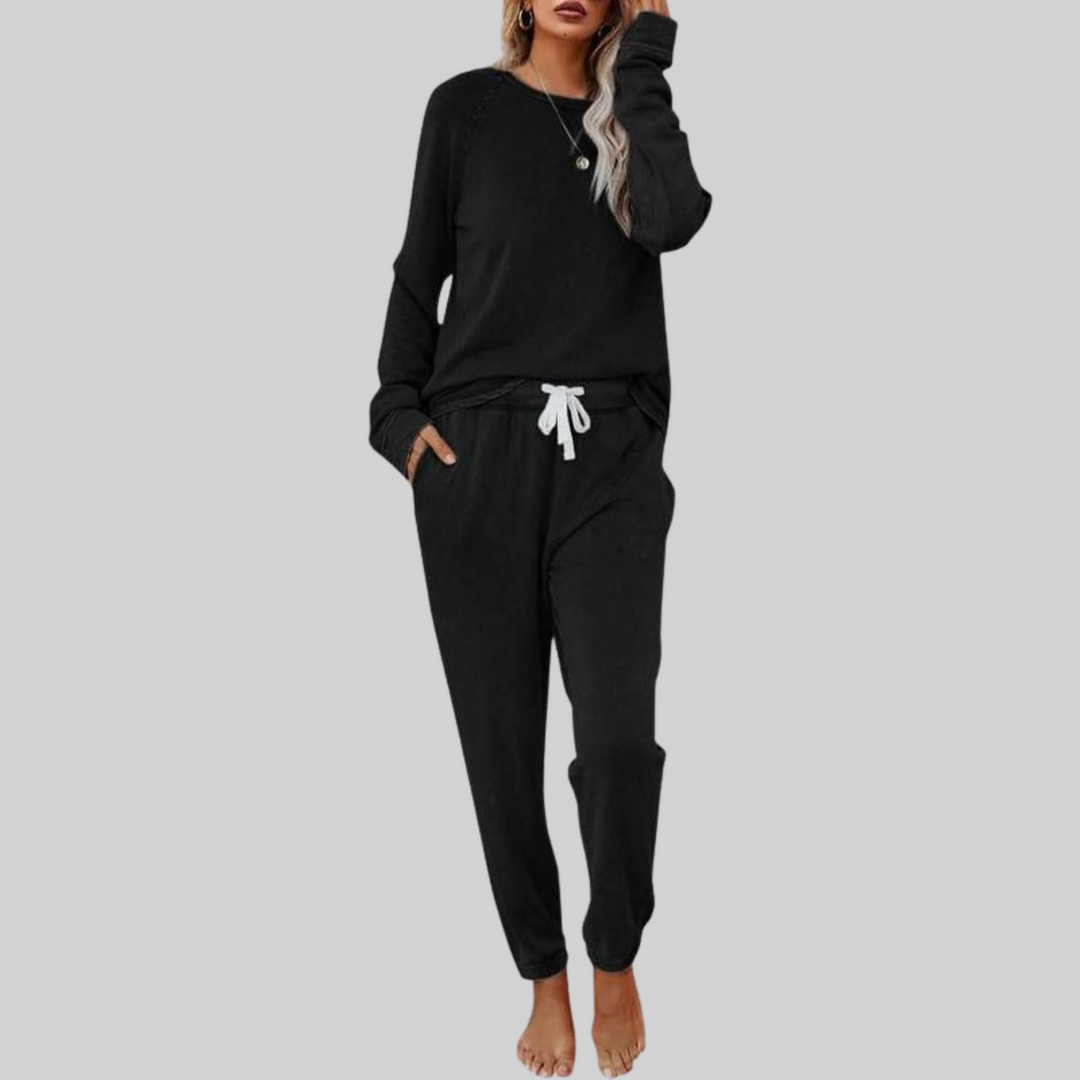 JOCELYN™ - Relaxed Long Sleeve Top and Sweatpants Ensemble