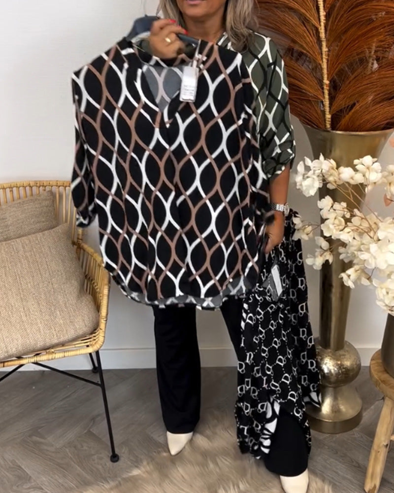 Janny™ | Elegant Long Sleeve Casual Blouse with Stylish Pattern