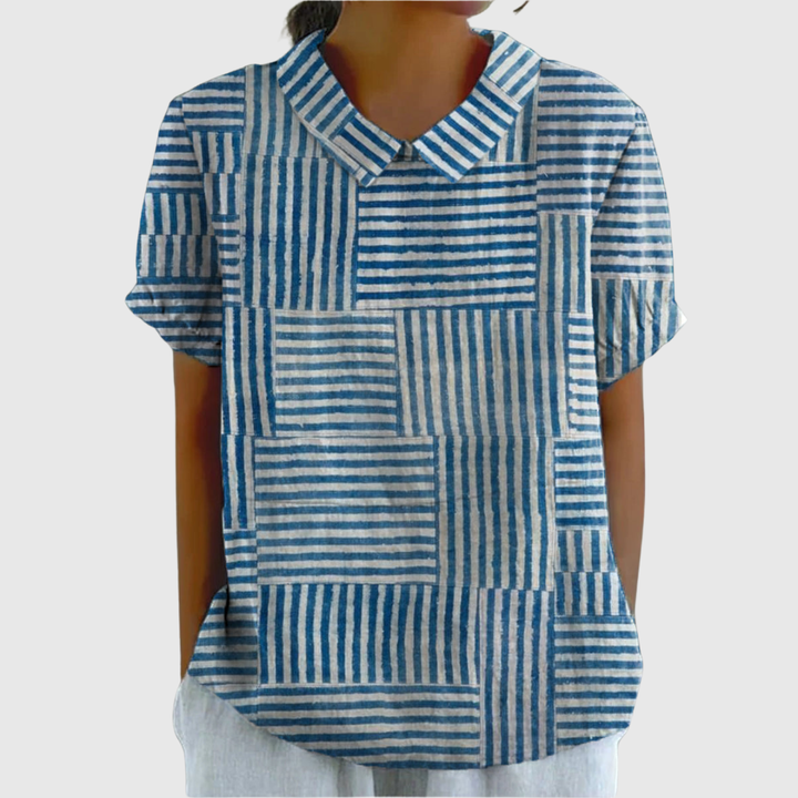 Amelia | Striped Patchwork Blouse