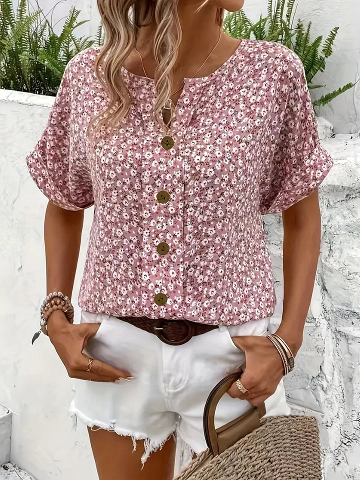 Verna™ | Chic Floral Pattern Blouse