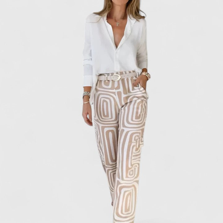 Kira | Chic Two-Piece Ensemble with Belt