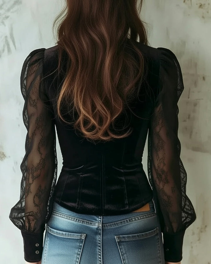 Midnight Elegance Blouse by Mira™