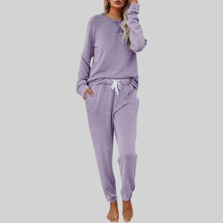JOCELYN™ - Relaxed Long Sleeve Top and Sweatpants Ensemble