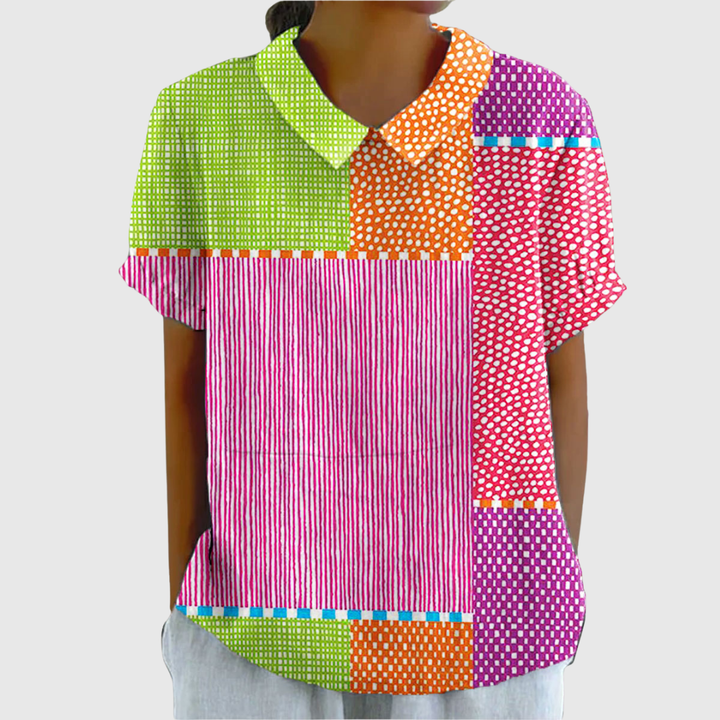 Zoe | Vibrant Patchwork Blouse