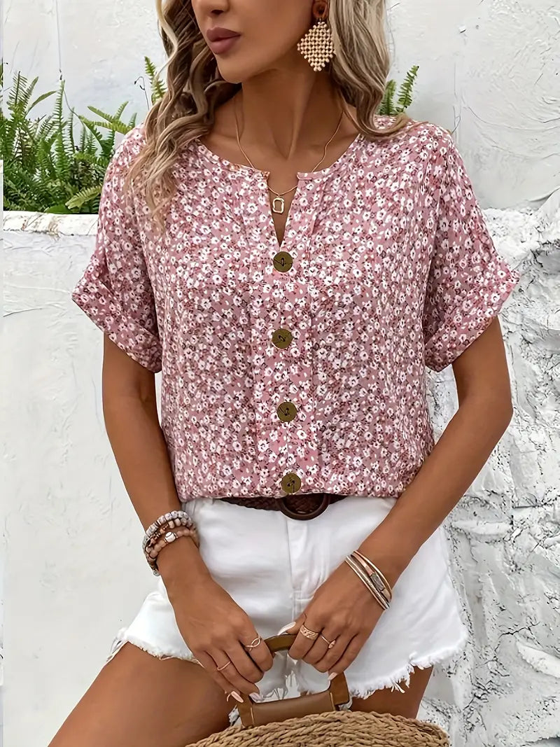 Verna™ | Chic Floral Pattern Blouse