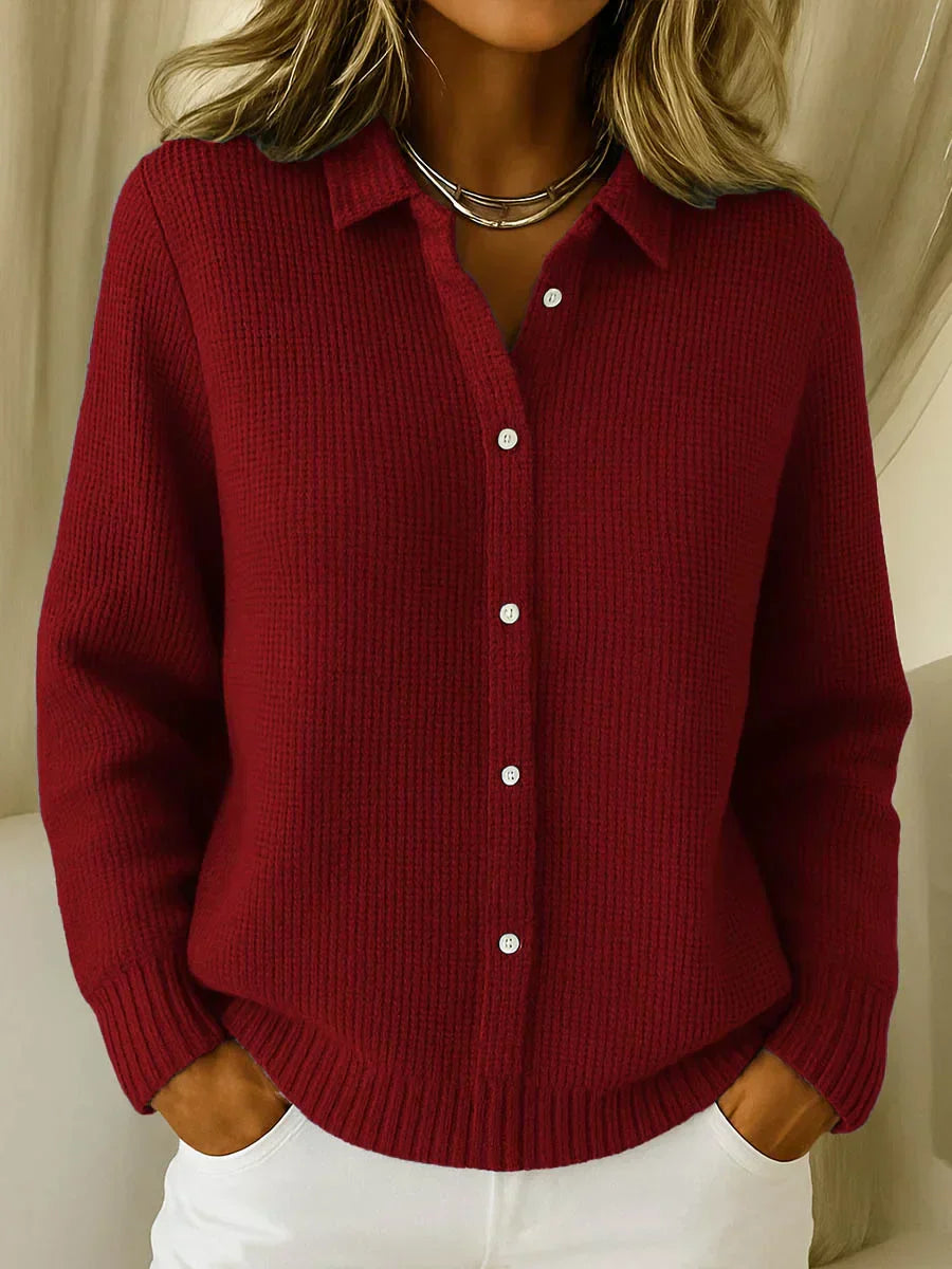 Katrina – Textured Knit Button-Up Cardigan