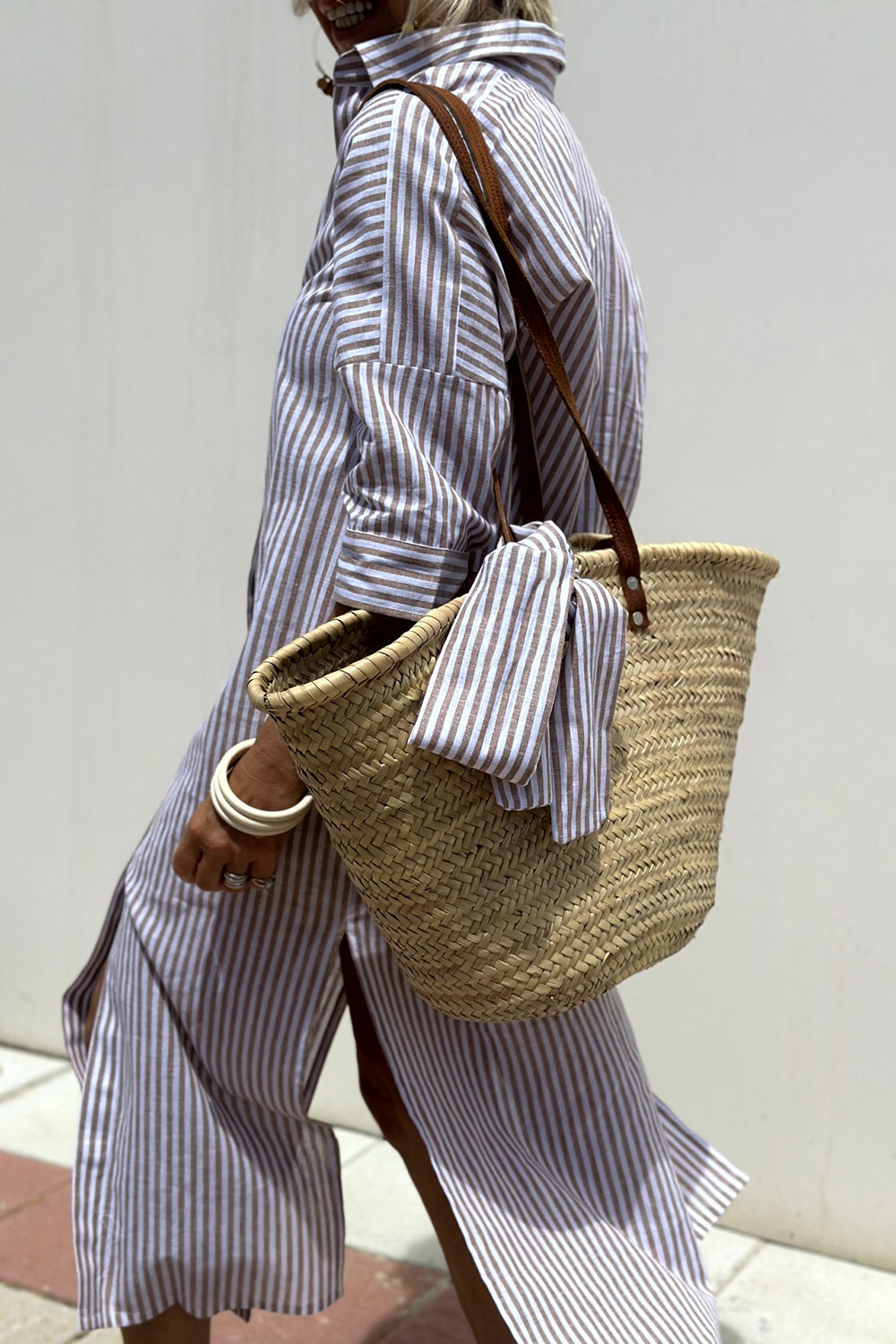 Sunna | Classic Striped Shirt Dress for Effortless Elegance