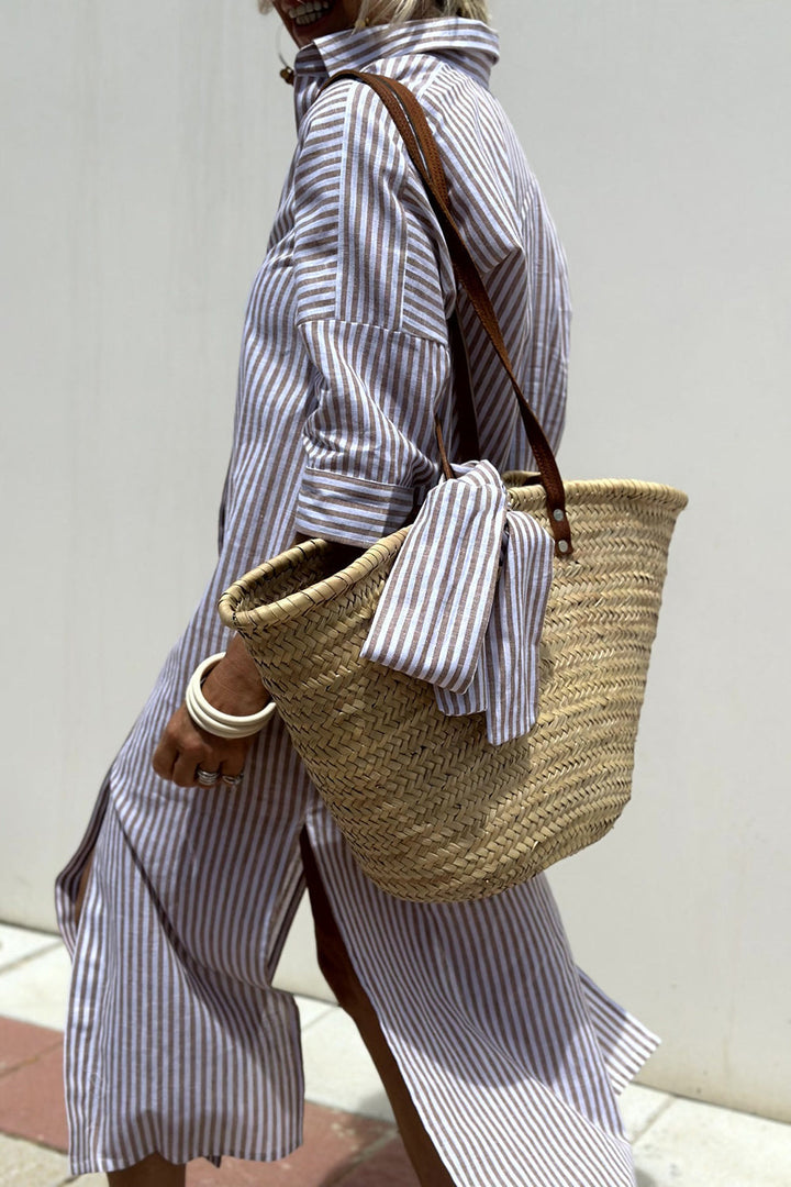 Sunna | Classic Striped Shirt Dress for Effortless Elegance