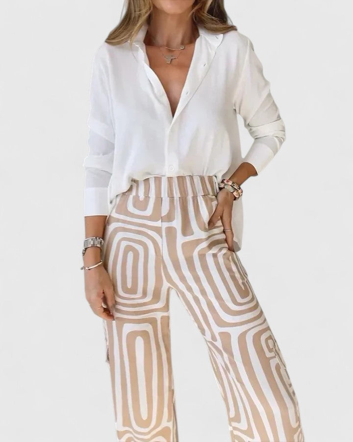 Kira | Chic Two-Piece Ensemble with Belt