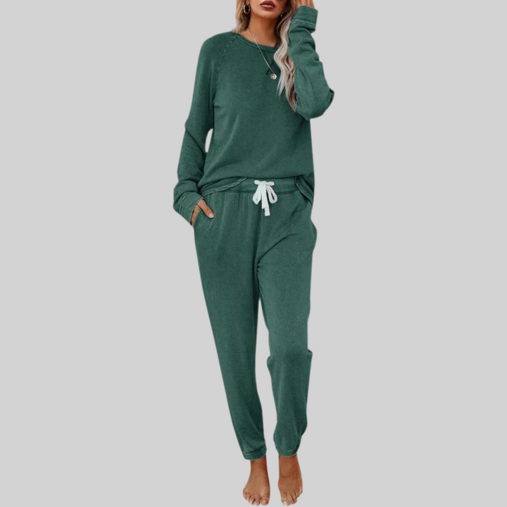 JOCELYN™ - Relaxed Long Sleeve Top and Sweatpants Ensemble
