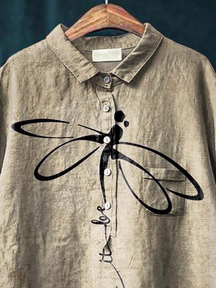 Anaïs | Women's Elegant Dragonfly Print Casual Top