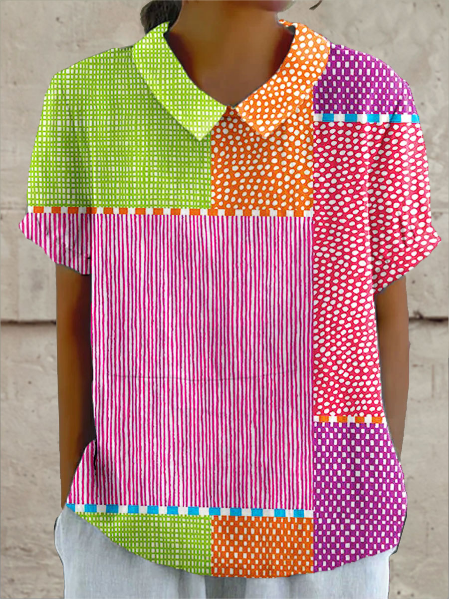 Zoe | Vibrant Patchwork Blouse