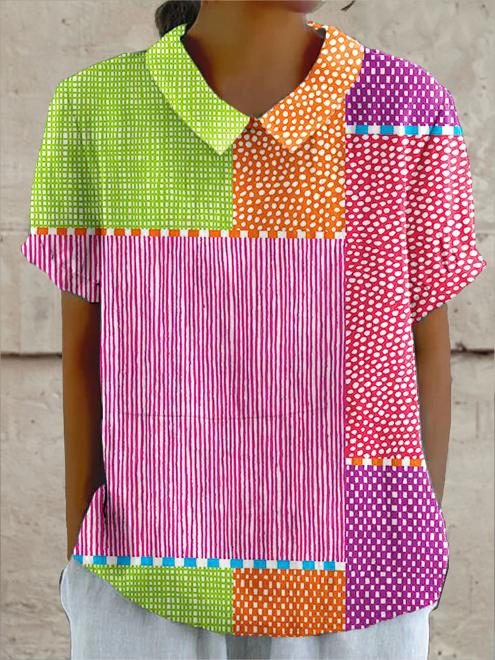 Zoe | Vibrant Patchwork Blouse
