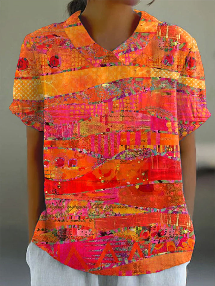Isla | Artistic Abstract Print Blouse