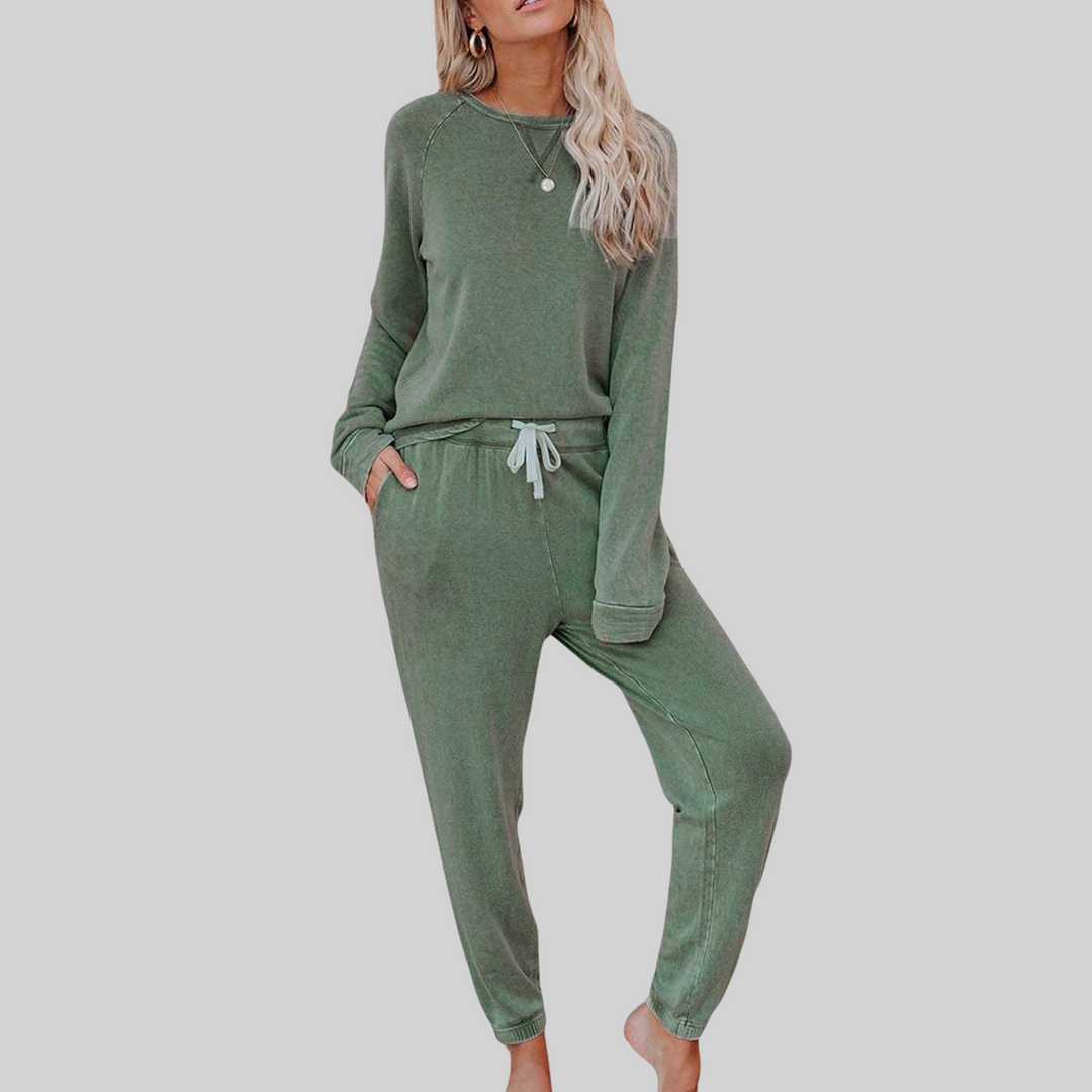 JOCELYN™ - Relaxed Long Sleeve Top and Sweatpants Ensemble