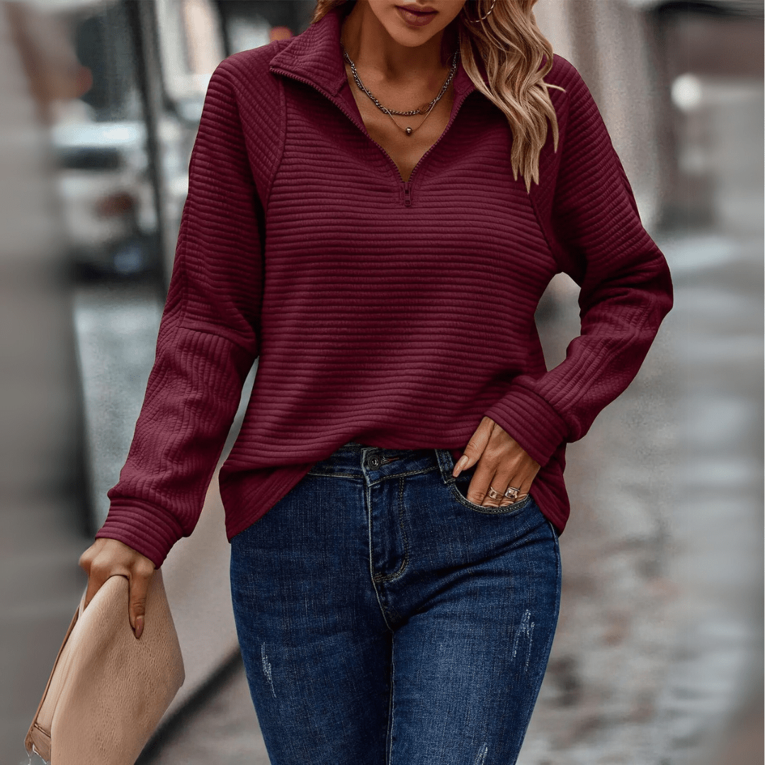 Jenica | Stylish Half-Zip Pullover