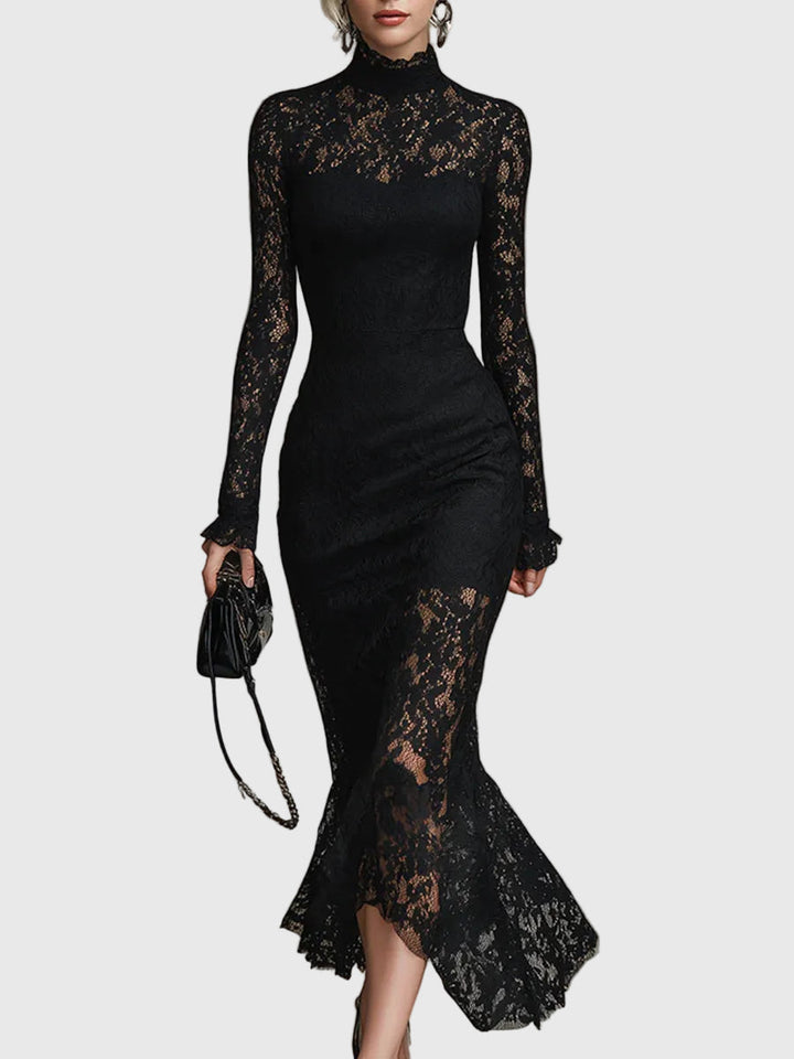 Monica | Sophisticated Lace Fishtail Maxi Gown