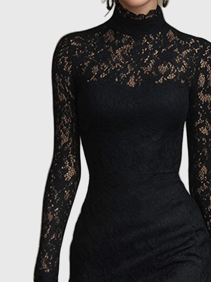 Monica | Sophisticated Lace Fishtail Maxi Gown