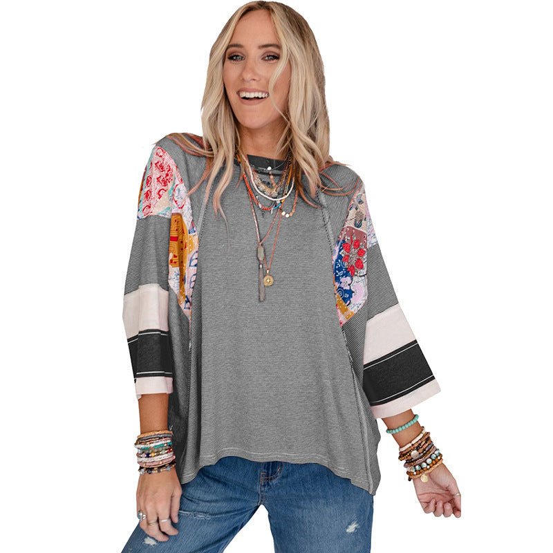 BAILEY™ – Breezy Patchwork Batwing Blouse