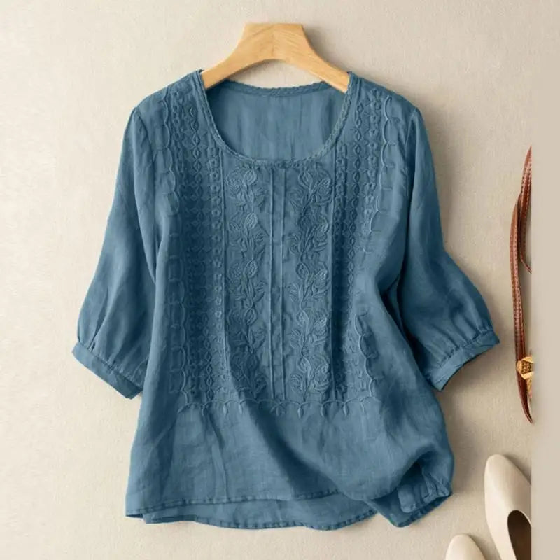 Aurora – Relaxed Blouse with Embroidery
