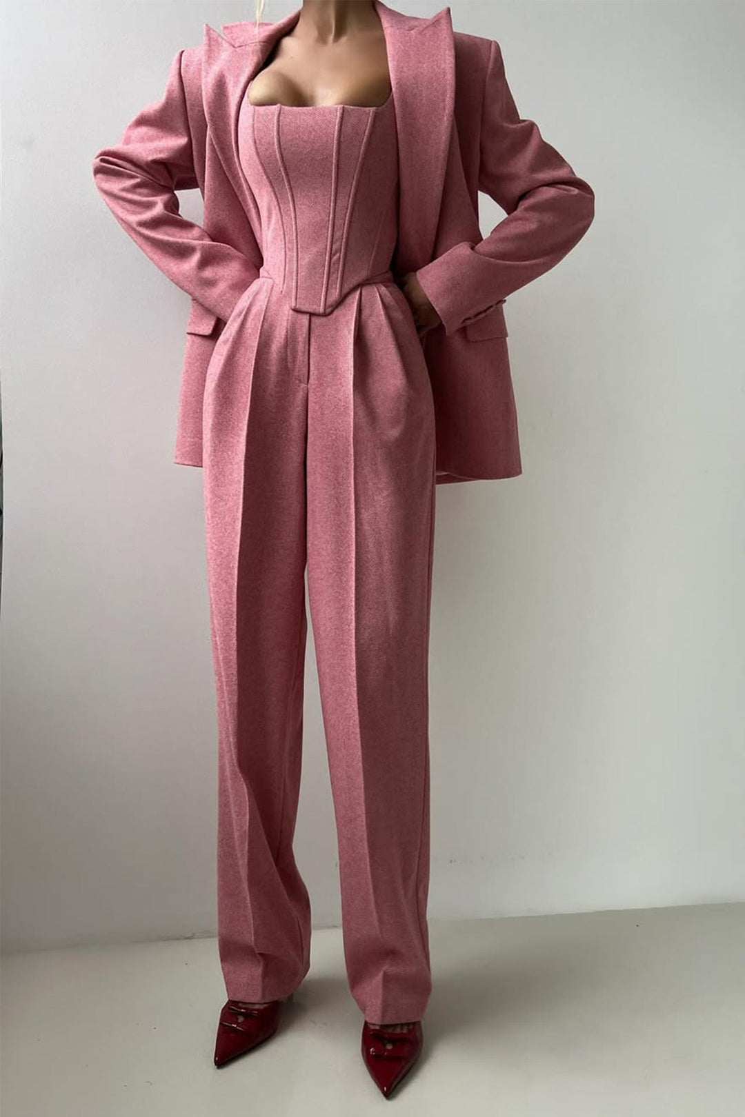 Grace - Double-Breasted Blazer Three-Piece Set