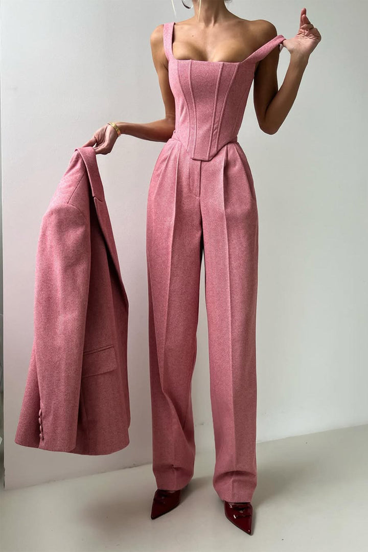 Grace - Double-Breasted Blazer Three-Piece Set