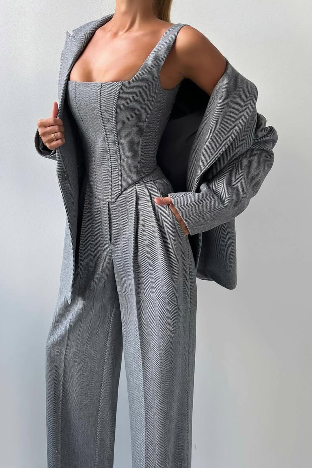 Grace - Double-Breasted Blazer Three-Piece Set