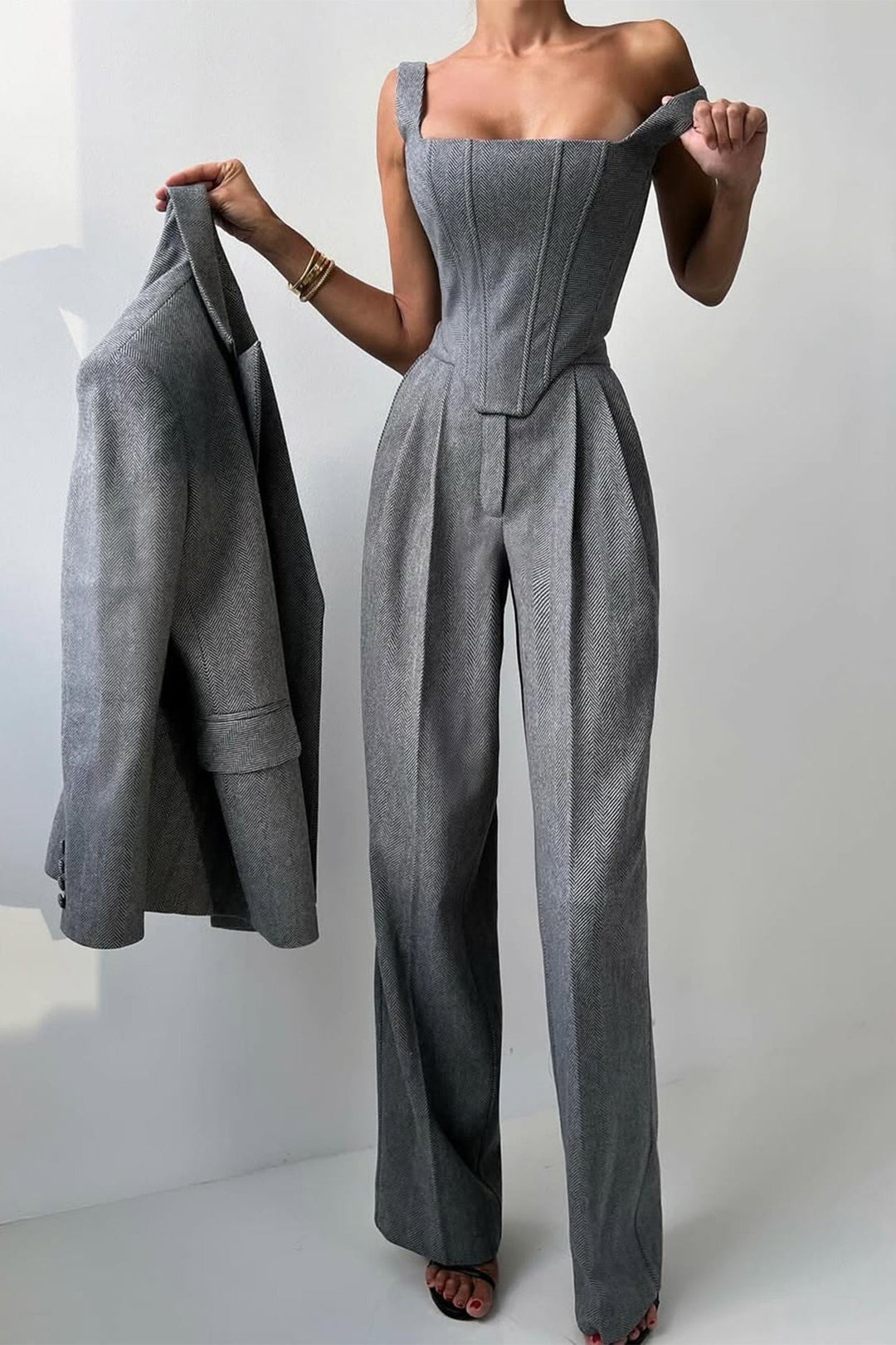 Grace - Double-Breasted Blazer Three-Piece Set