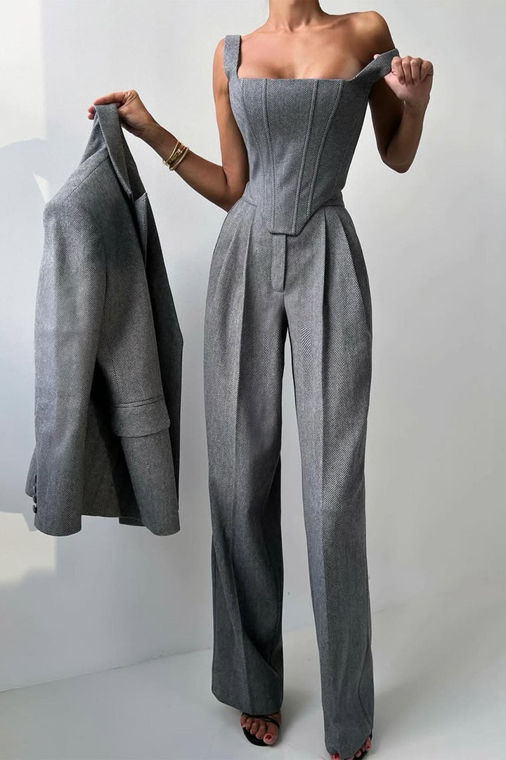 Grace - Double-Breasted Blazer Three-Piece Set