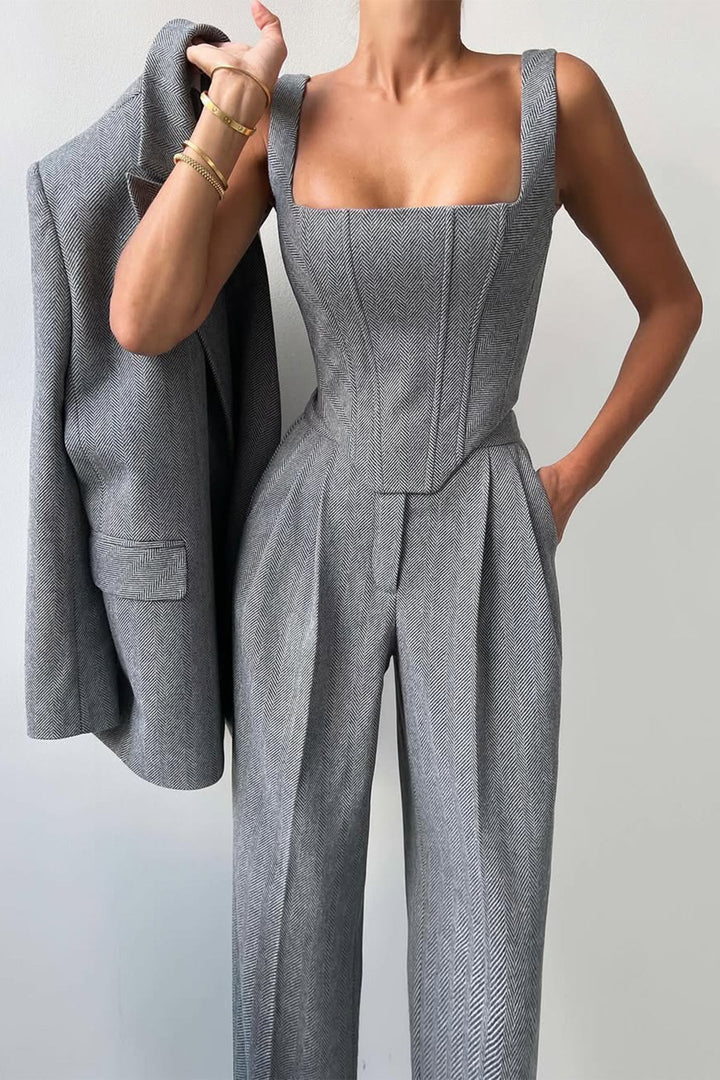 Grace - Double-Breasted Blazer Three-Piece Set