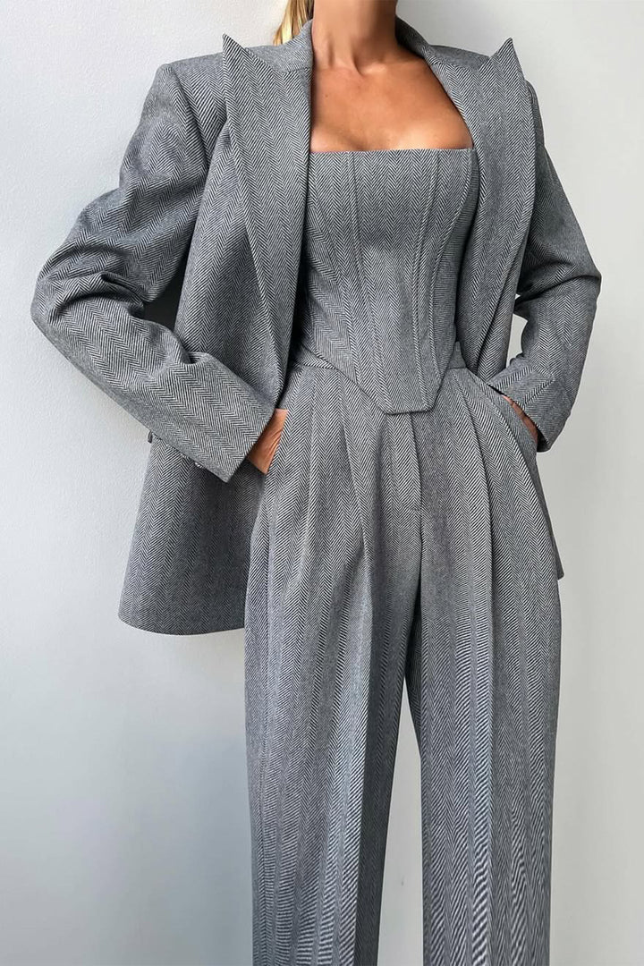 Grace - Double-Breasted Blazer Three-Piece Set