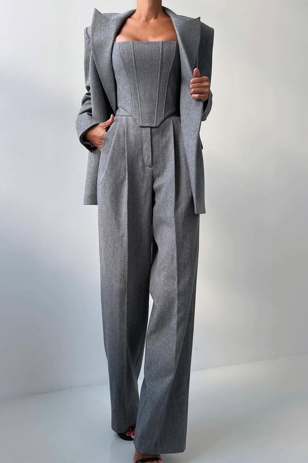 Grace - Double-Breasted Blazer Three-Piece Set