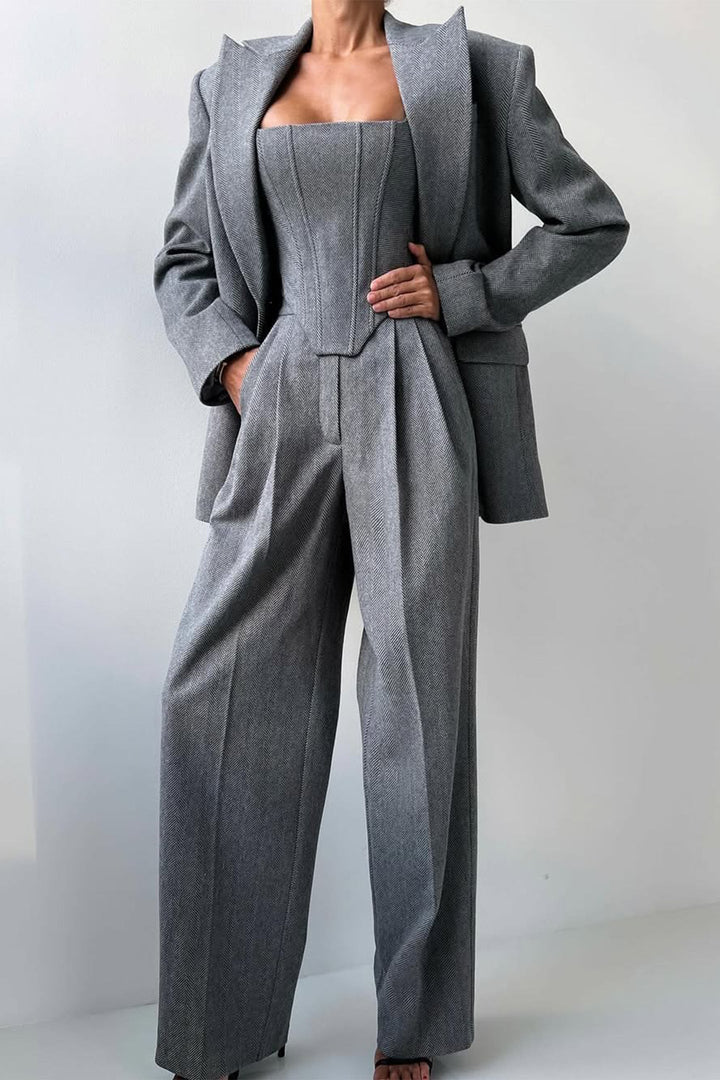 Grace - Double-Breasted Blazer Three-Piece Set