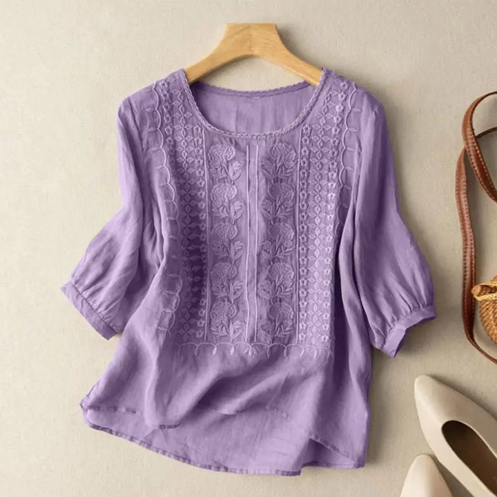 Aurora – Relaxed Blouse with Embroidery