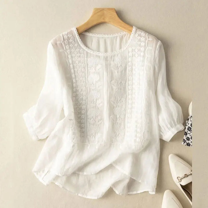 Aurora – Relaxed Blouse with Embroidery