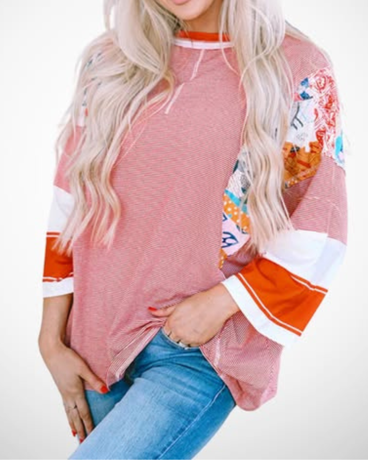 BAILEY™ – Airy Patchwork Batwing Blouse
