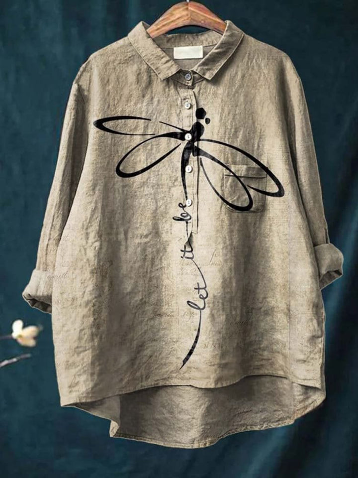 Anaïs | Women's Elegant Dragonfly Print Casual Top