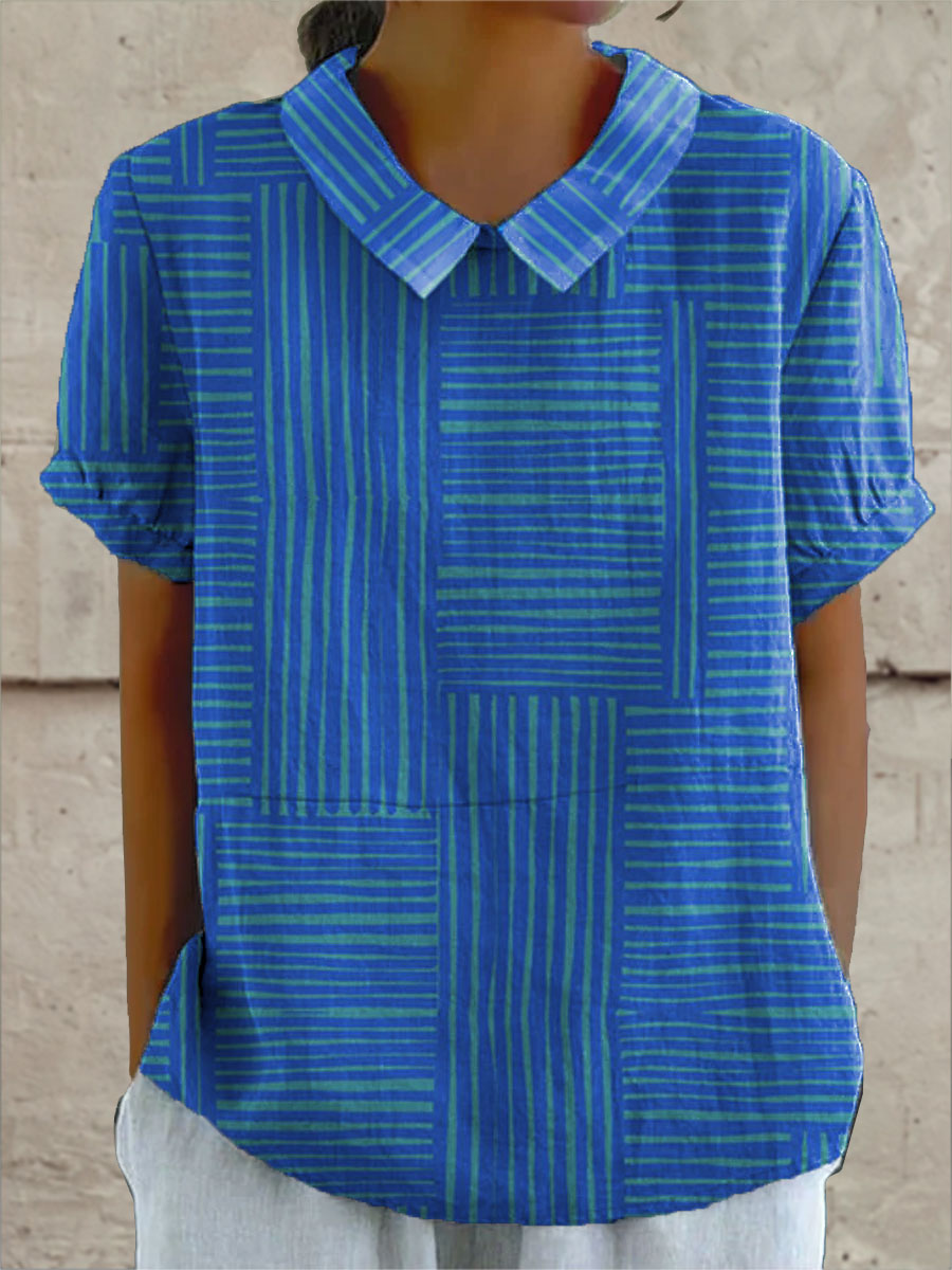 Maya | Geometric Stripe Shirt