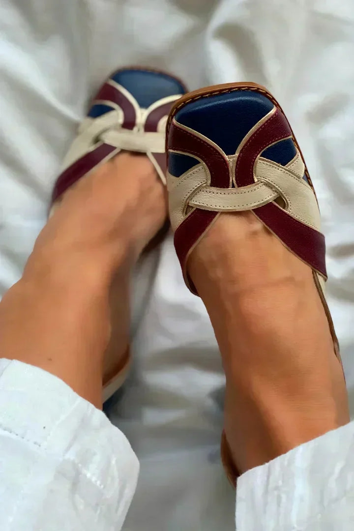 Vynelle | Tri-Color Slip-On Ballet Flats