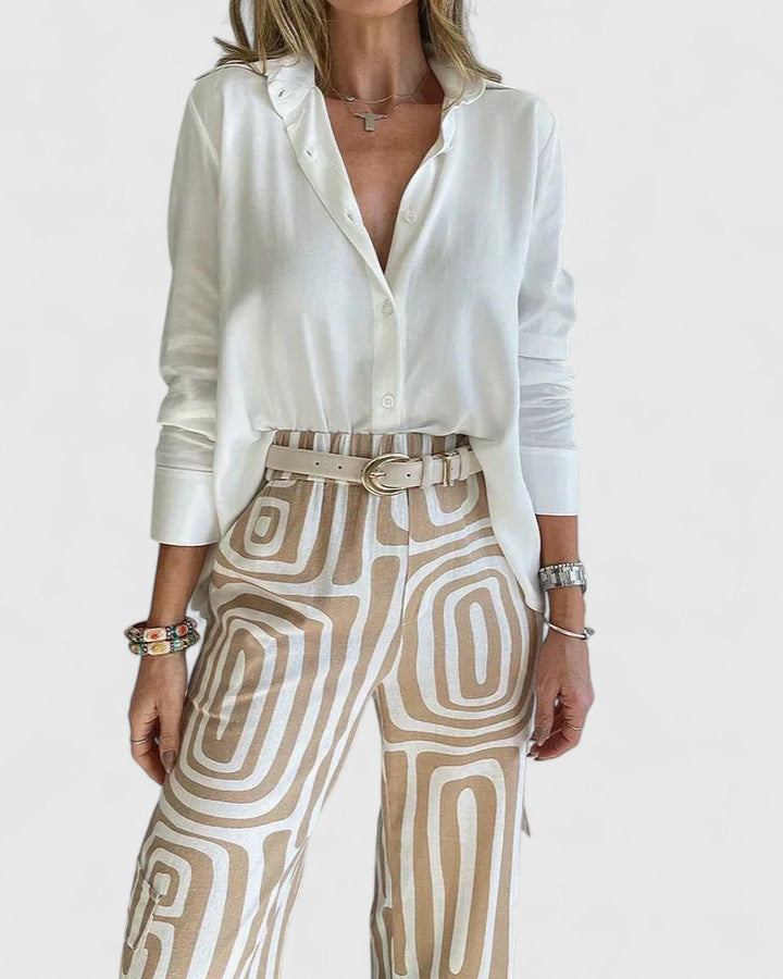 Kira | Chic Two-Piece Ensemble with Belt