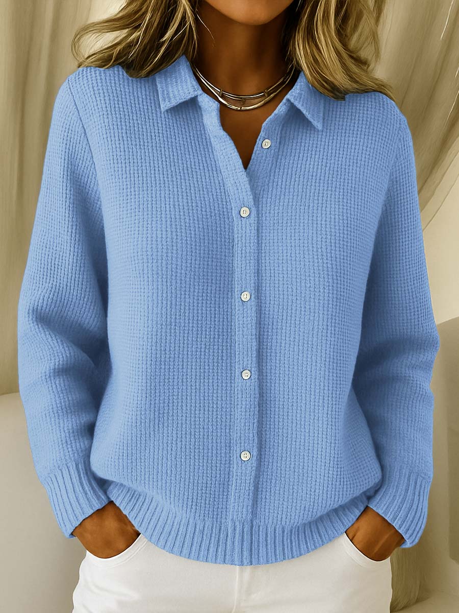 Katrina – Textured Knit Button-Up Cardigan