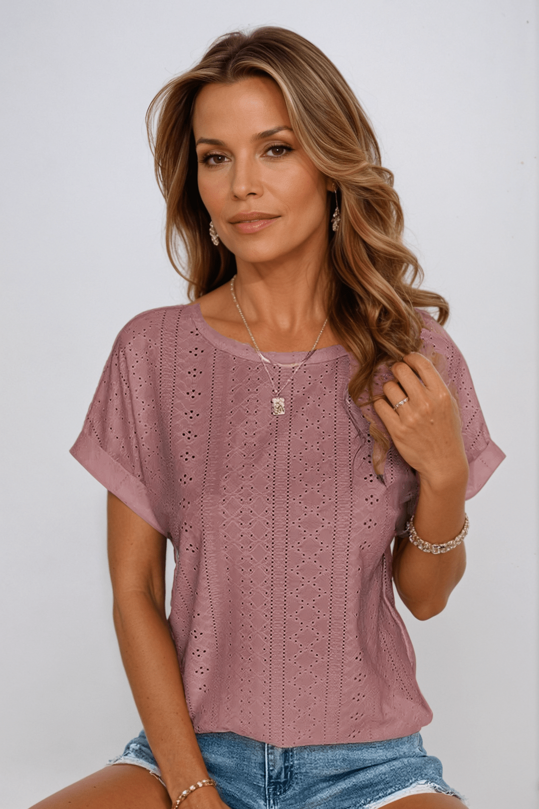 Liamo | Coastal Breeze Eyelet Blouse