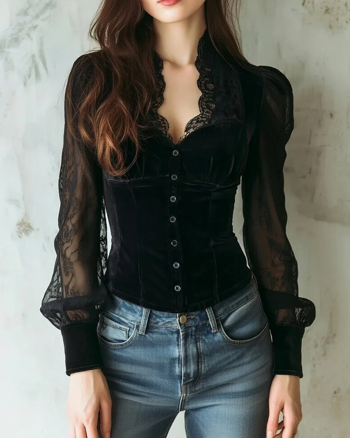 Midnight Elegance Blouse by Mira™
